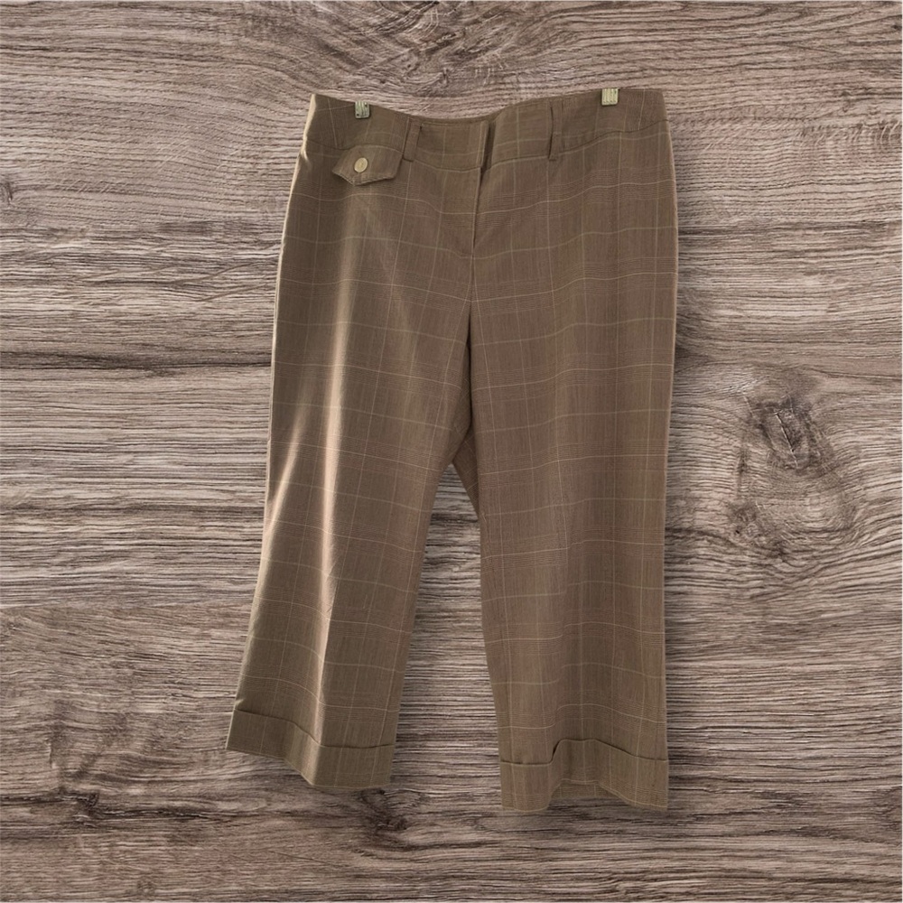Brown Plaid Cropped Pants 3/$25